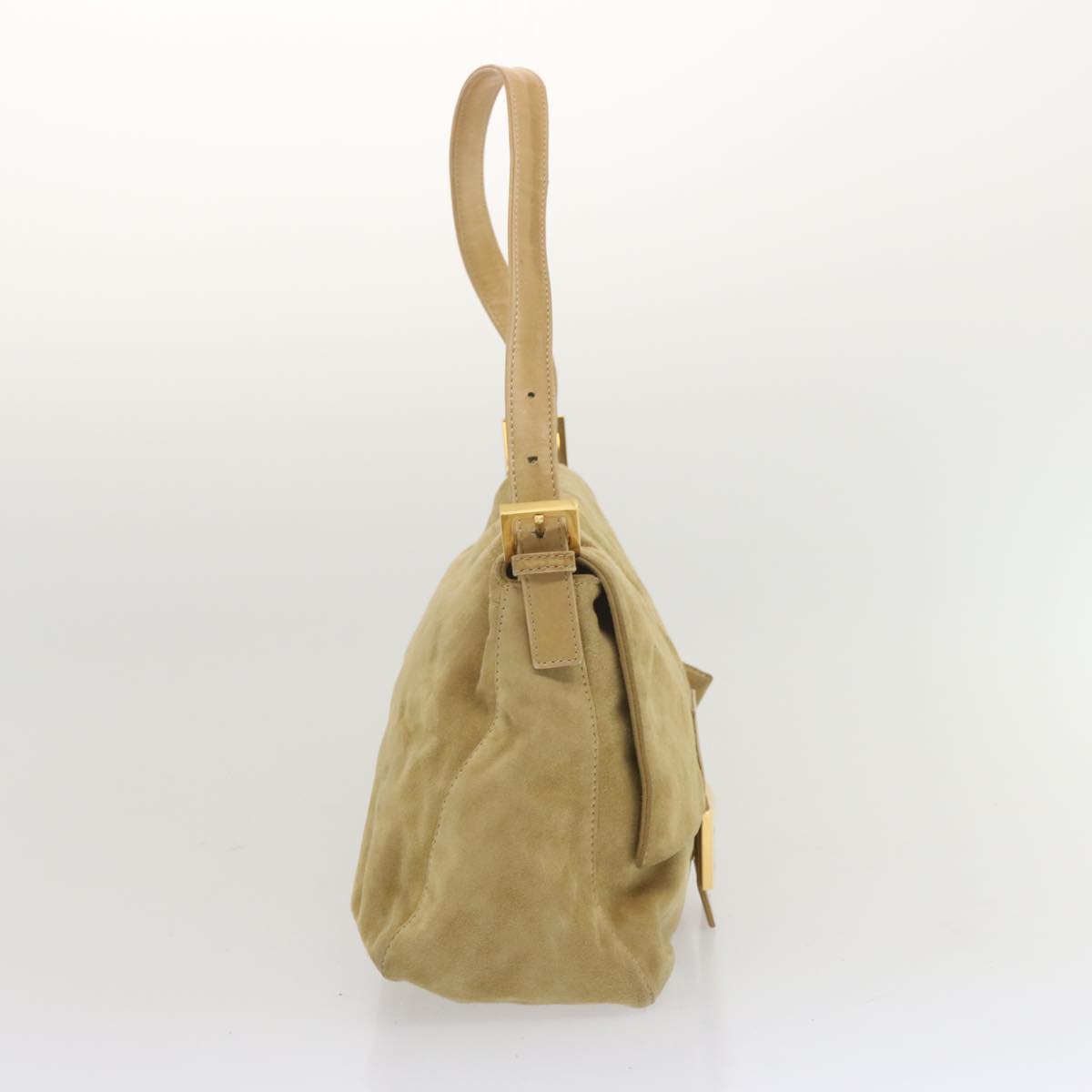 Luxury FendiMamma Baguette Shoulder Bag Suede Beigeep3672