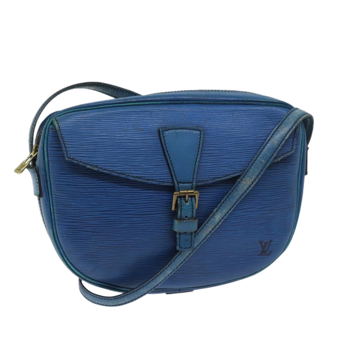 LOUIS VUITTON Epi June Feuille Shoulder Bag Blue M52155 LV ep3733