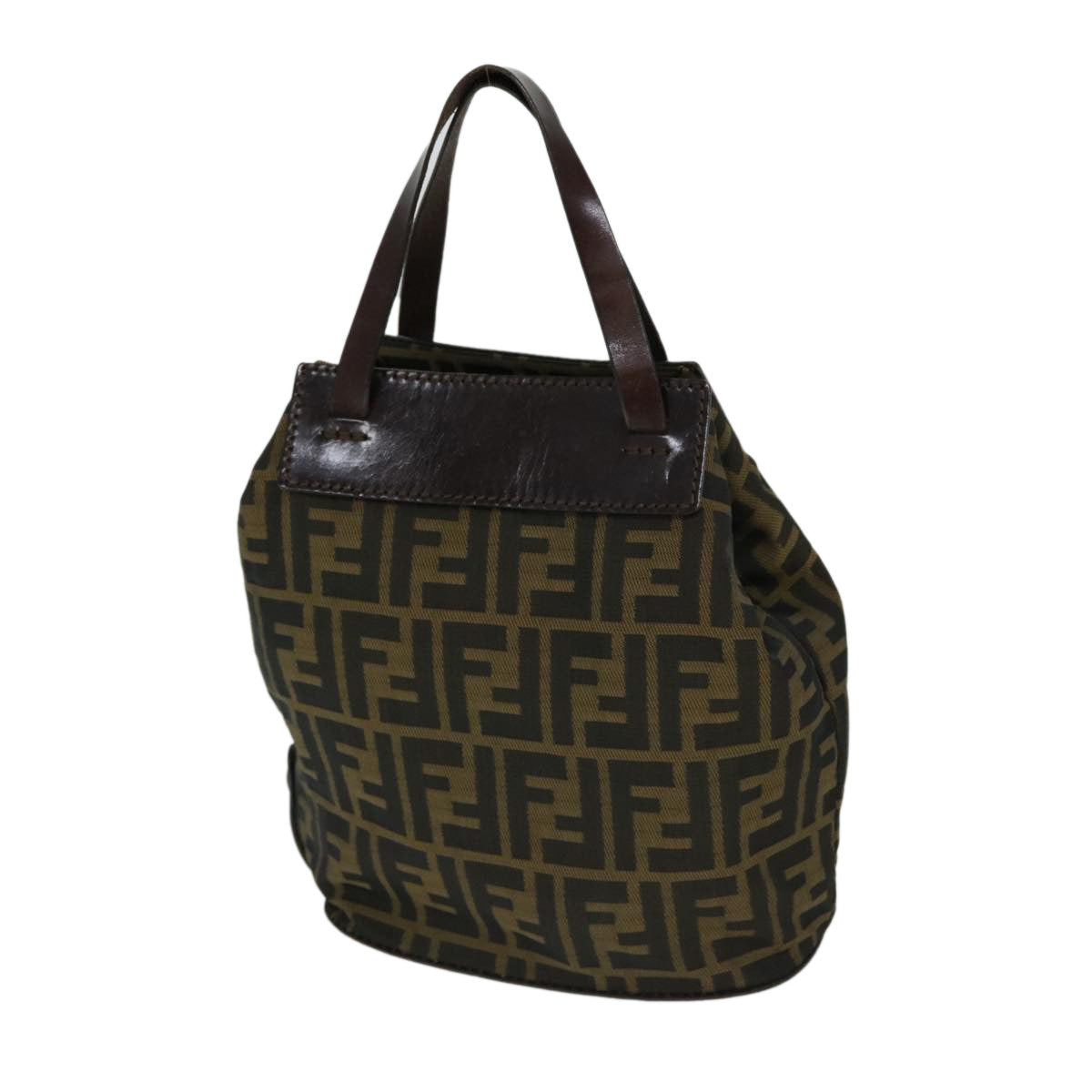 Luxury FendiZucca Canvas Hand Bag Brown Blackep3784