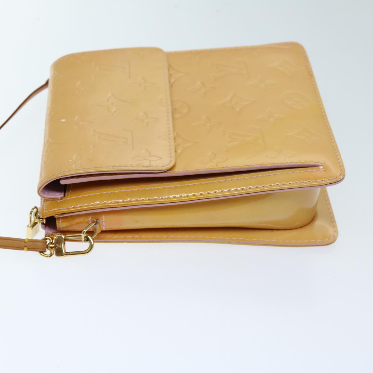 LOUIS VUITTON Monogram Vernis Motto Pouch Marshmallow Pink M91312 LV ep3828