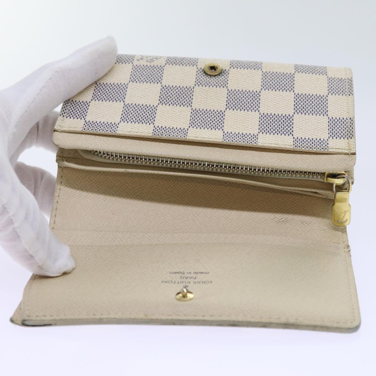 LOUIS VUITTON Damier Azur Portefeuille Tresol Wallet N61744 LV ep3925