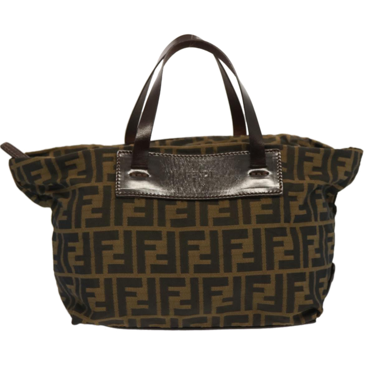 Luxury FendiZucca Canvas Hand Bag Brown Blackep4011