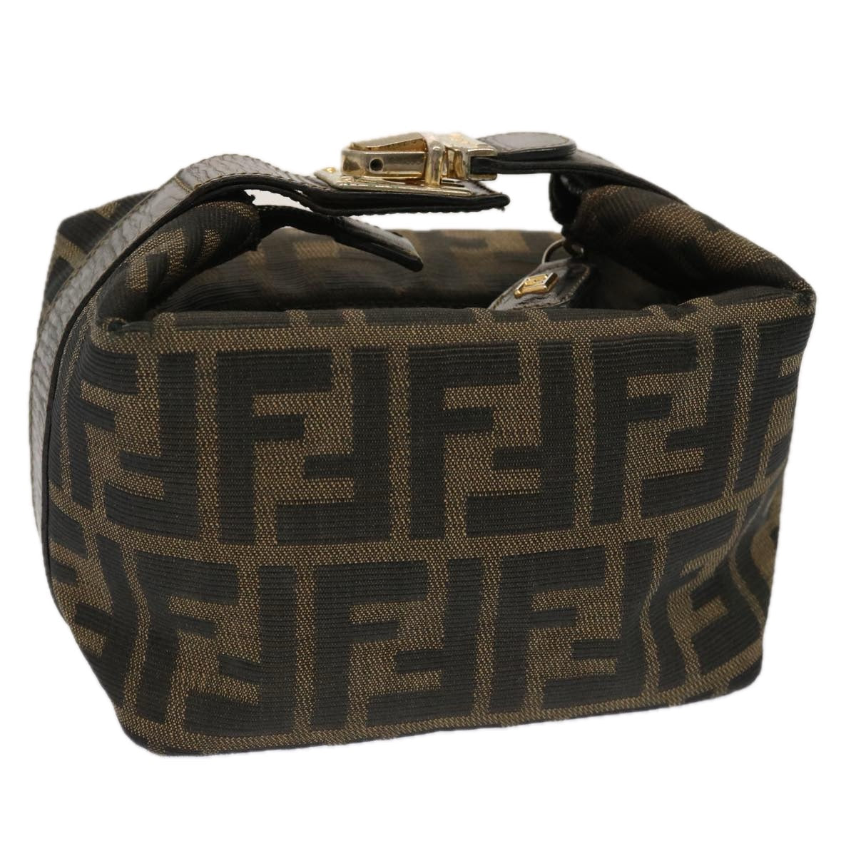 Luxury Fendi Zucca Canvas Hand Bag Brown Blackep4066