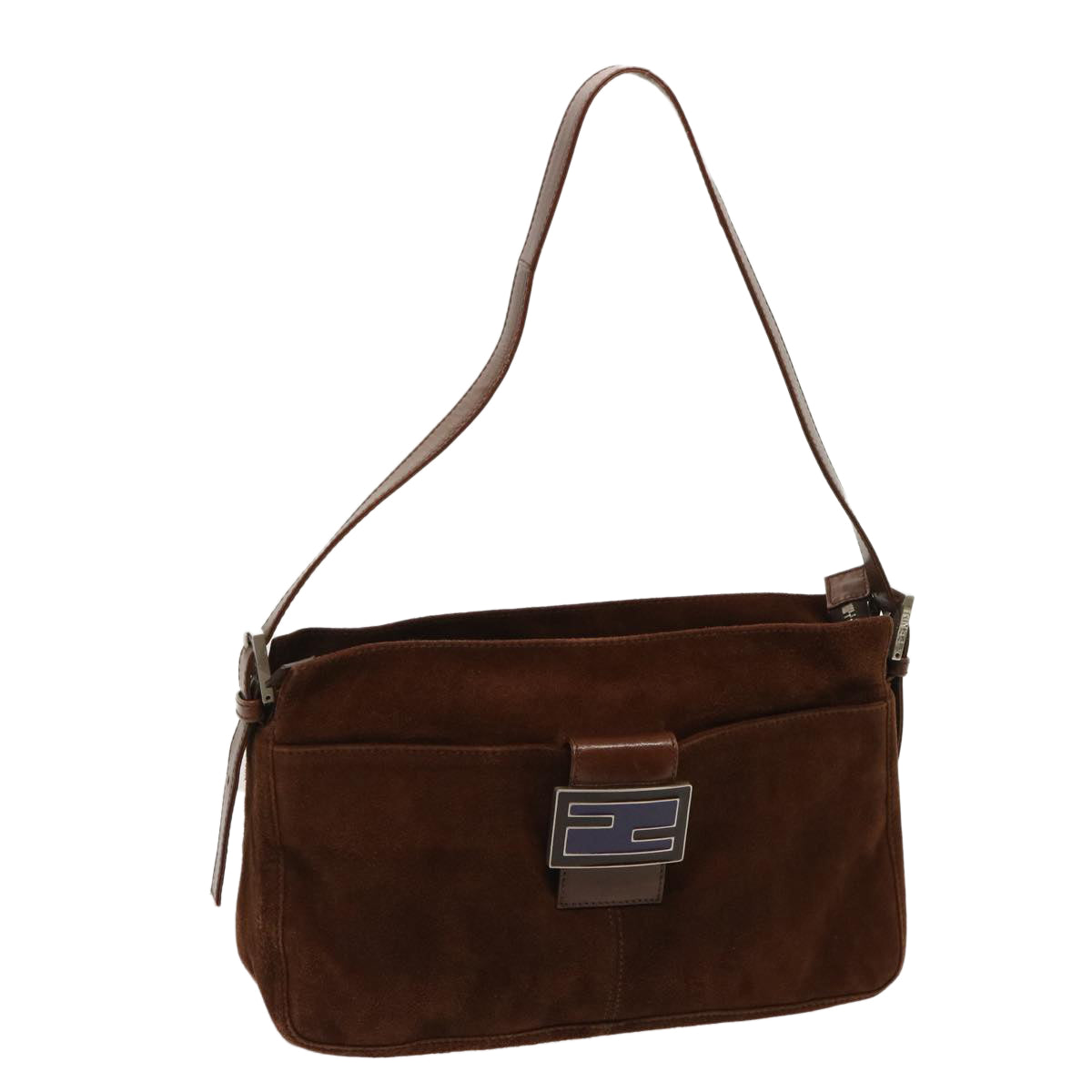 Luxury Fendi Mamma Baguette Shoulder Bag Suede Brownep4073