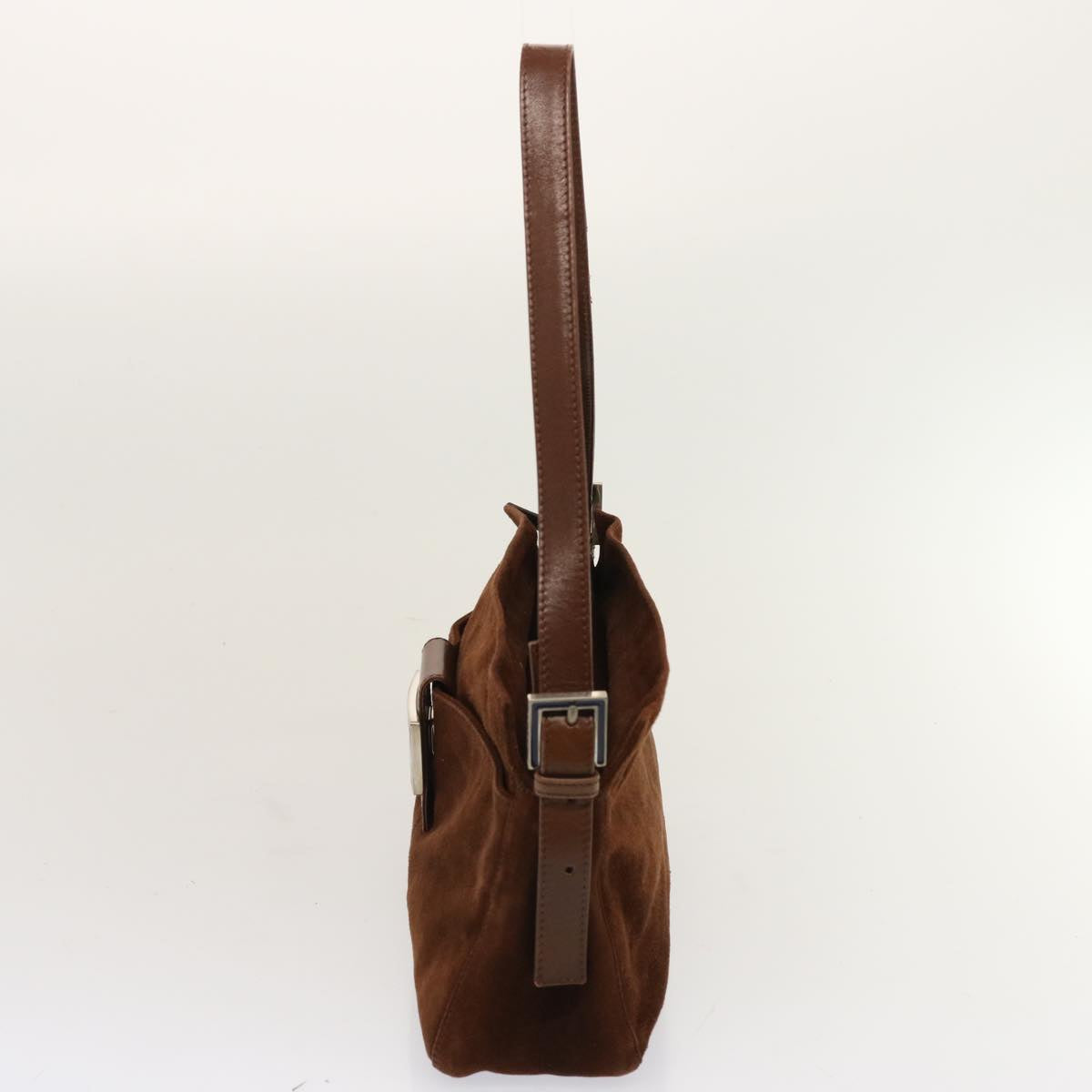 Luxury Fendi Mamma Baguette Shoulder Bag Suede Brownep4073