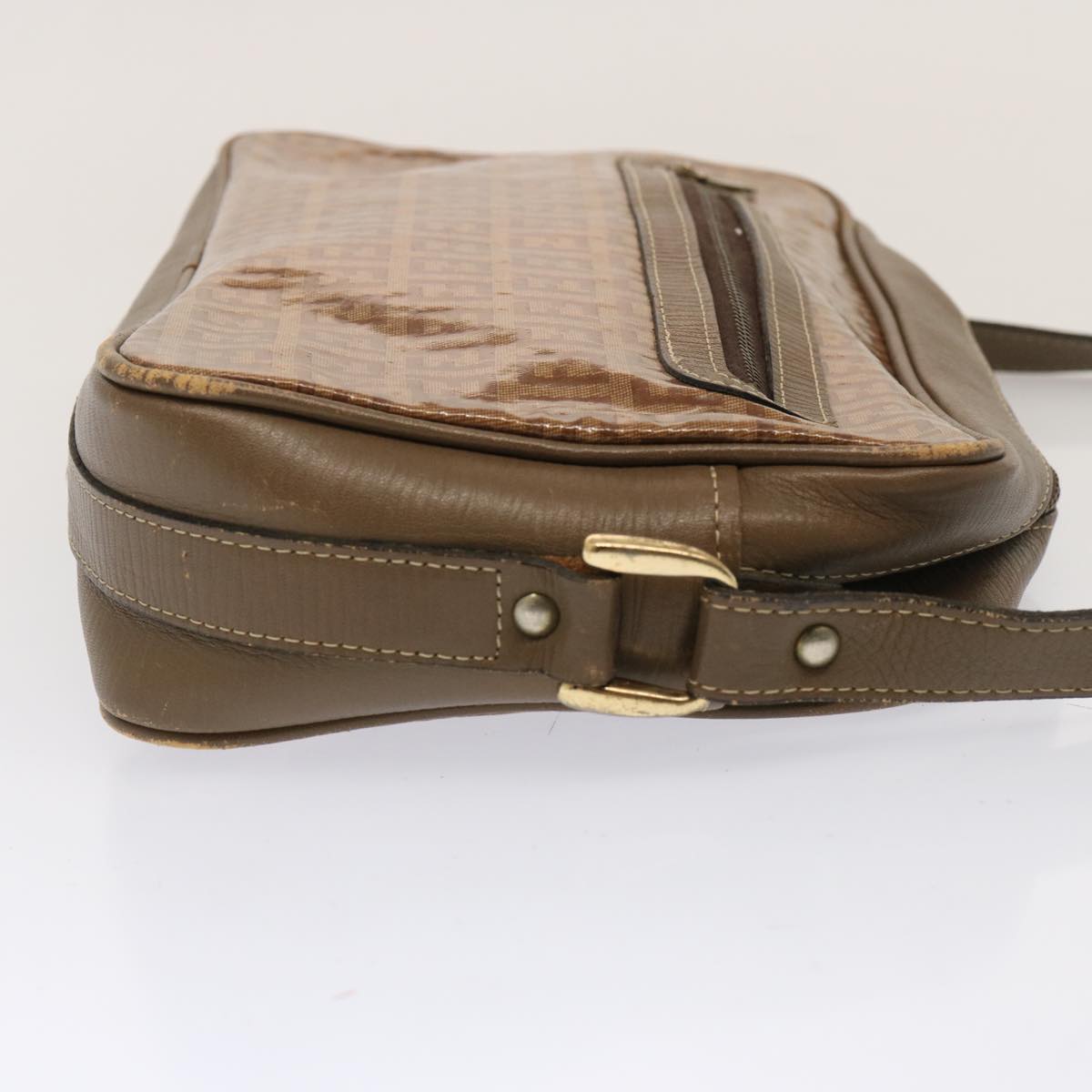 Luxury Fendi Zucchino Canvas Shoulder Bag Vintage Beigeep4149
