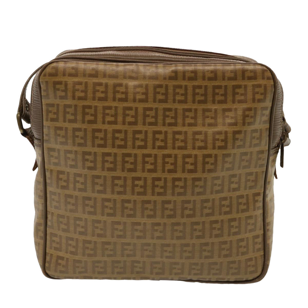 Luxury Fendi Zucchino Canvas Shoulder Bag Vintage Beigeep4154