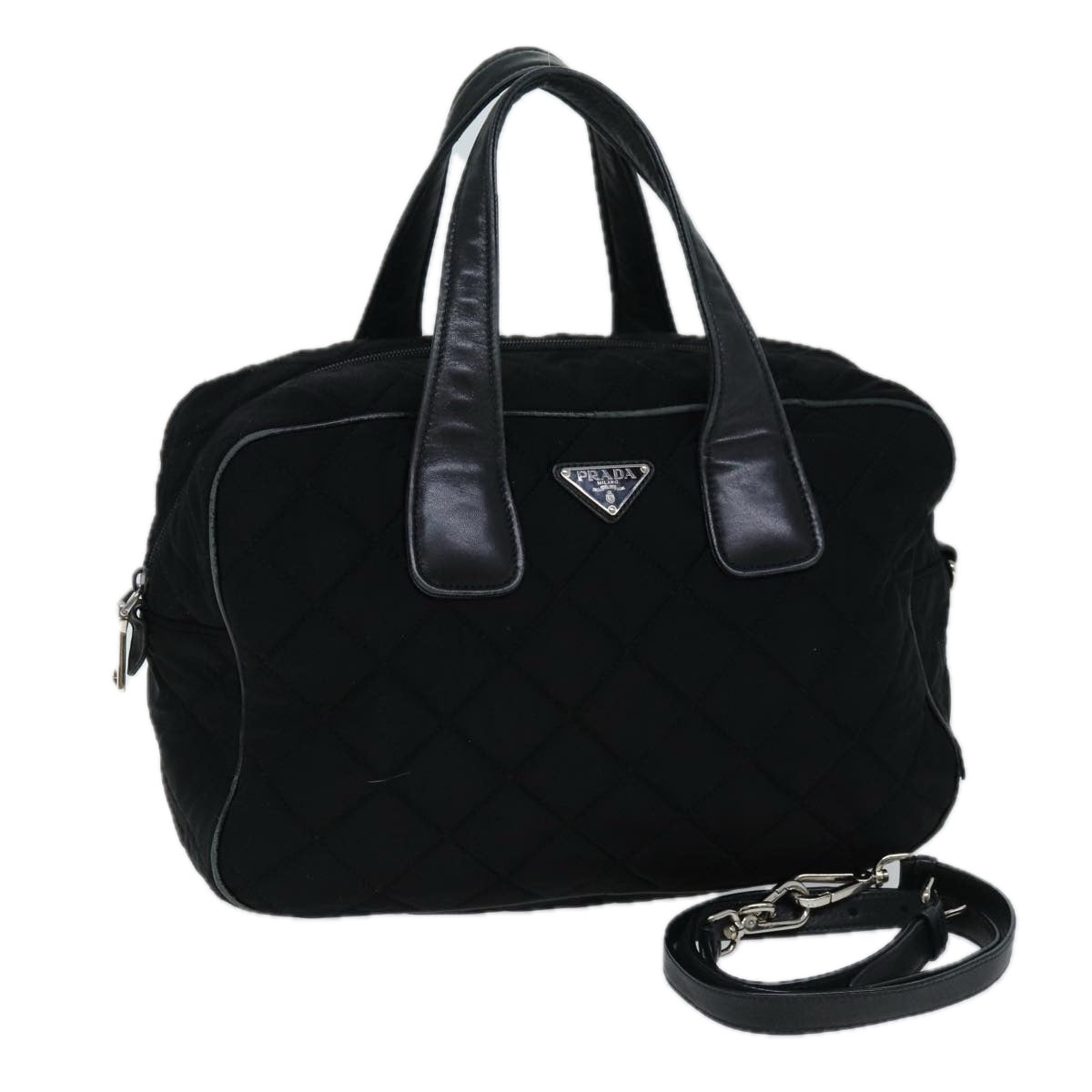 Luxury PradaHand Bag Canvas 2way Black ep4171