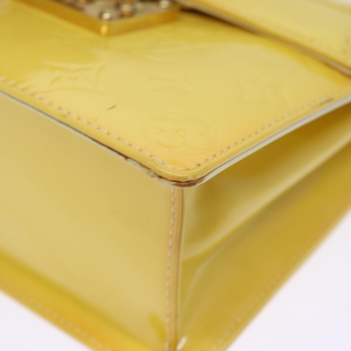 LOUIS VUITTON Monogram Vernis Spring Street Bag Lime Yellow M91068 ep4194