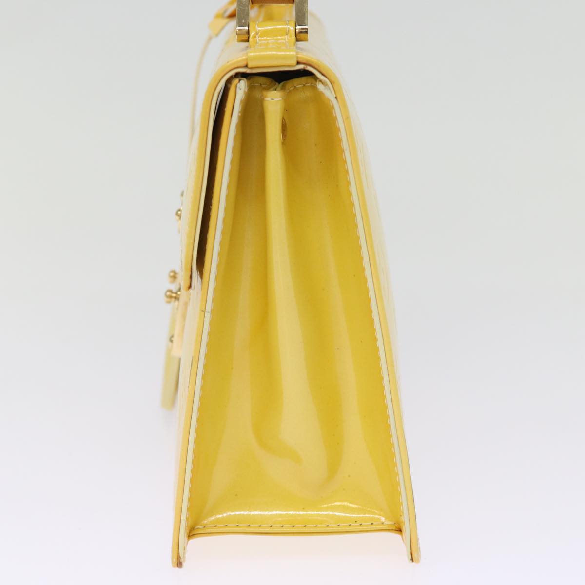 LOUIS VUITTON Monogram Vernis Spring Street Bag Lime Yellow M91068 ep4194