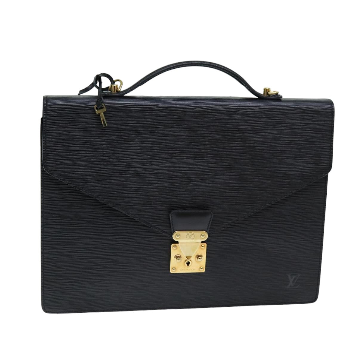 LOUIS VUITTON Epi Porte Documents Bandouliere Briefcase Black M54467 ep4210