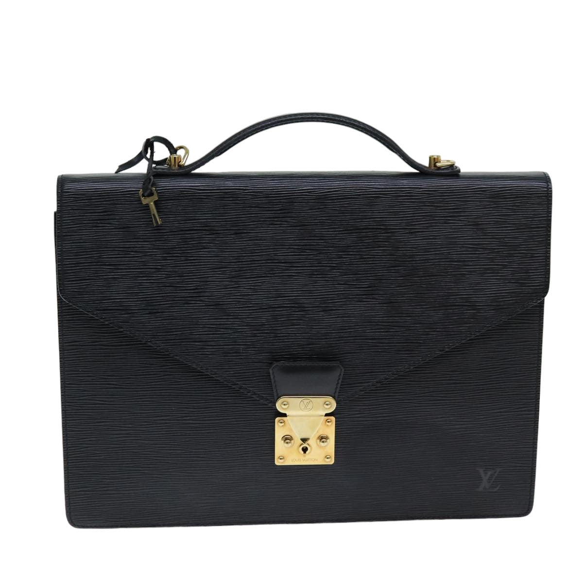 LOUIS VUITTON Epi Porte Documents Bandouliere Briefcase Black M54467 ep4210