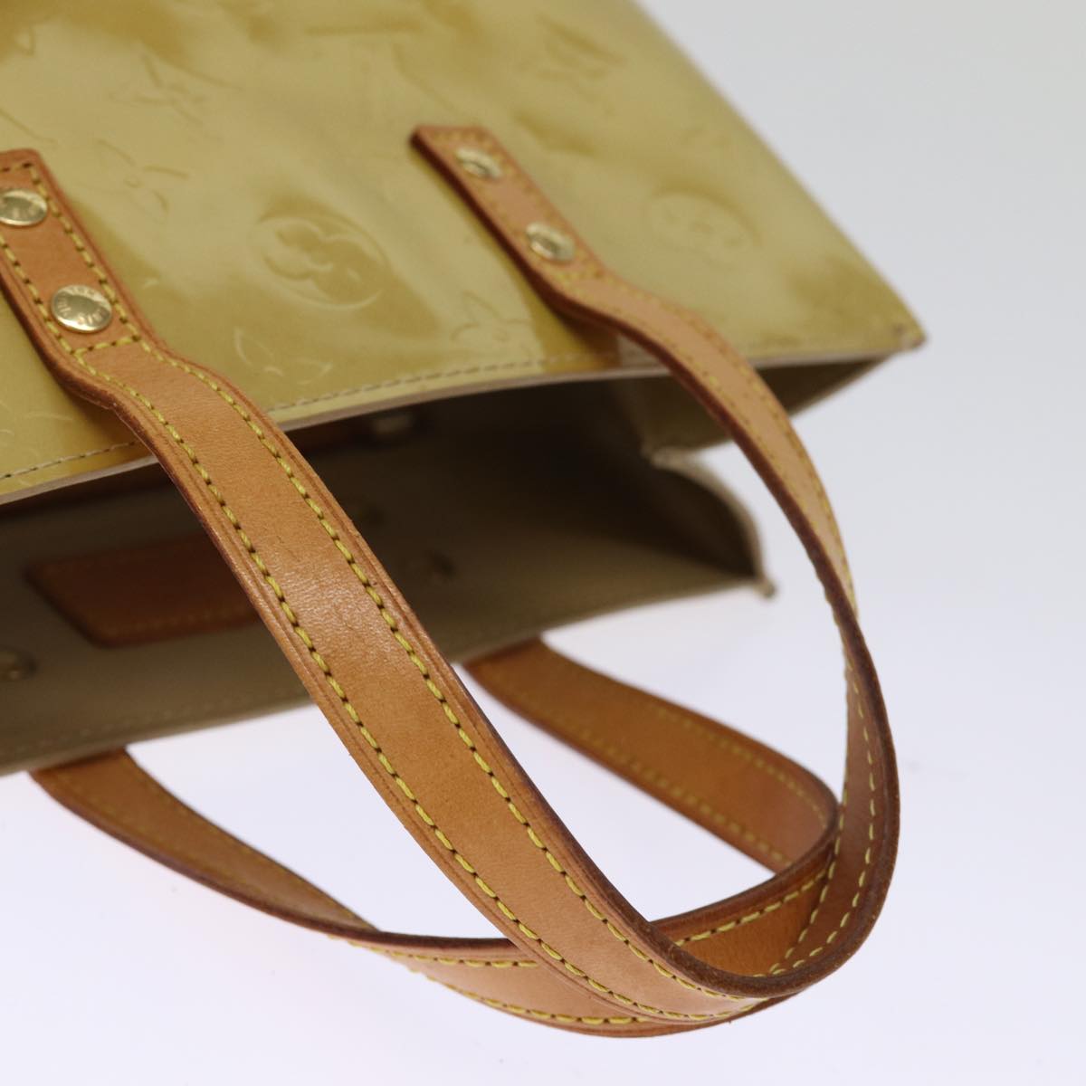 LOUIS VUITTON Monogram Vernis Reade PM Hand Bag Beige M91334 LV ep4215