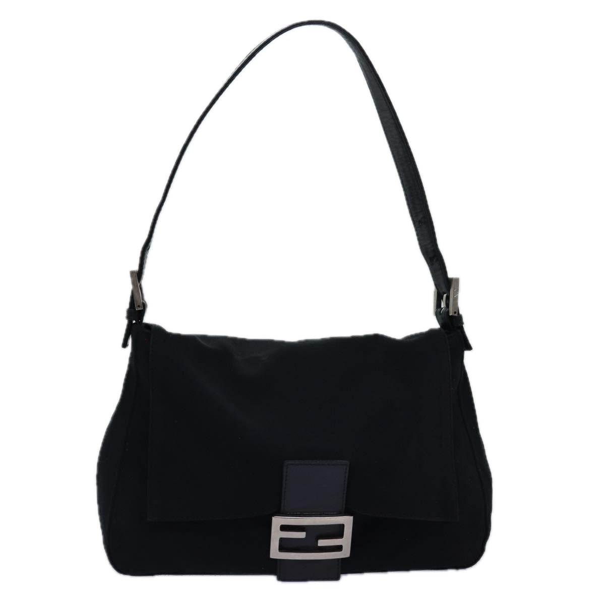 Luxury Fendi Mamma Baguette Shoulder Bag Nylon Blackep4266