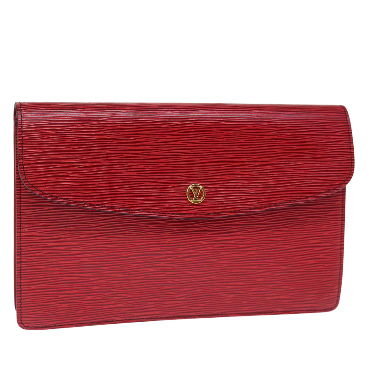 LOUIS VUITTON Epi Montaigne Clutch Bag Red M52657 LV ep4309