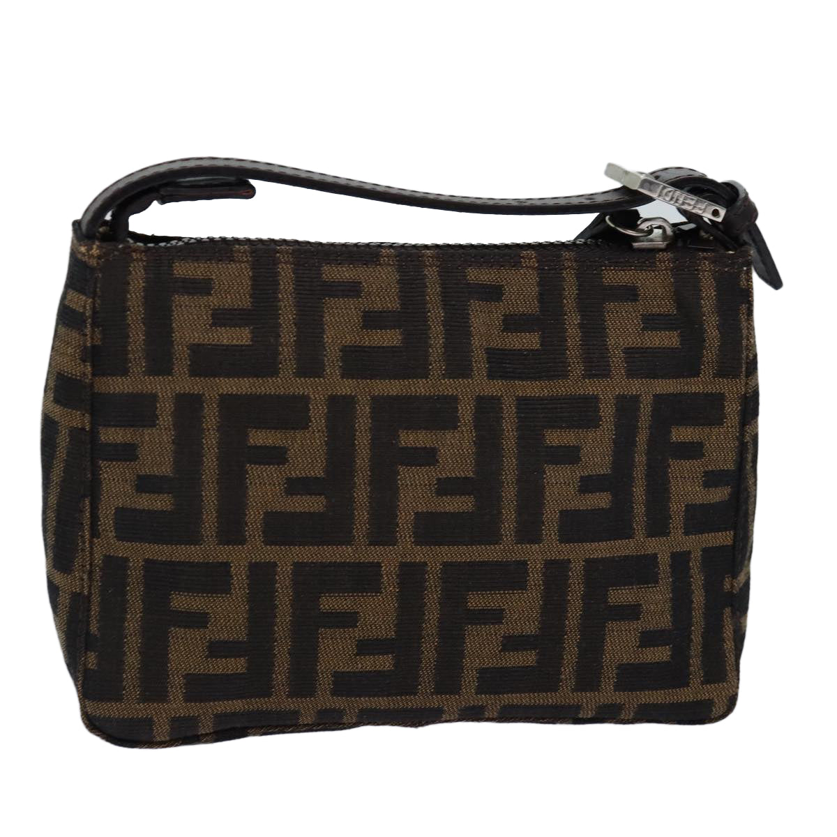 Luxury Fendi Zucca Canvas Pouch Brown Blackep4386