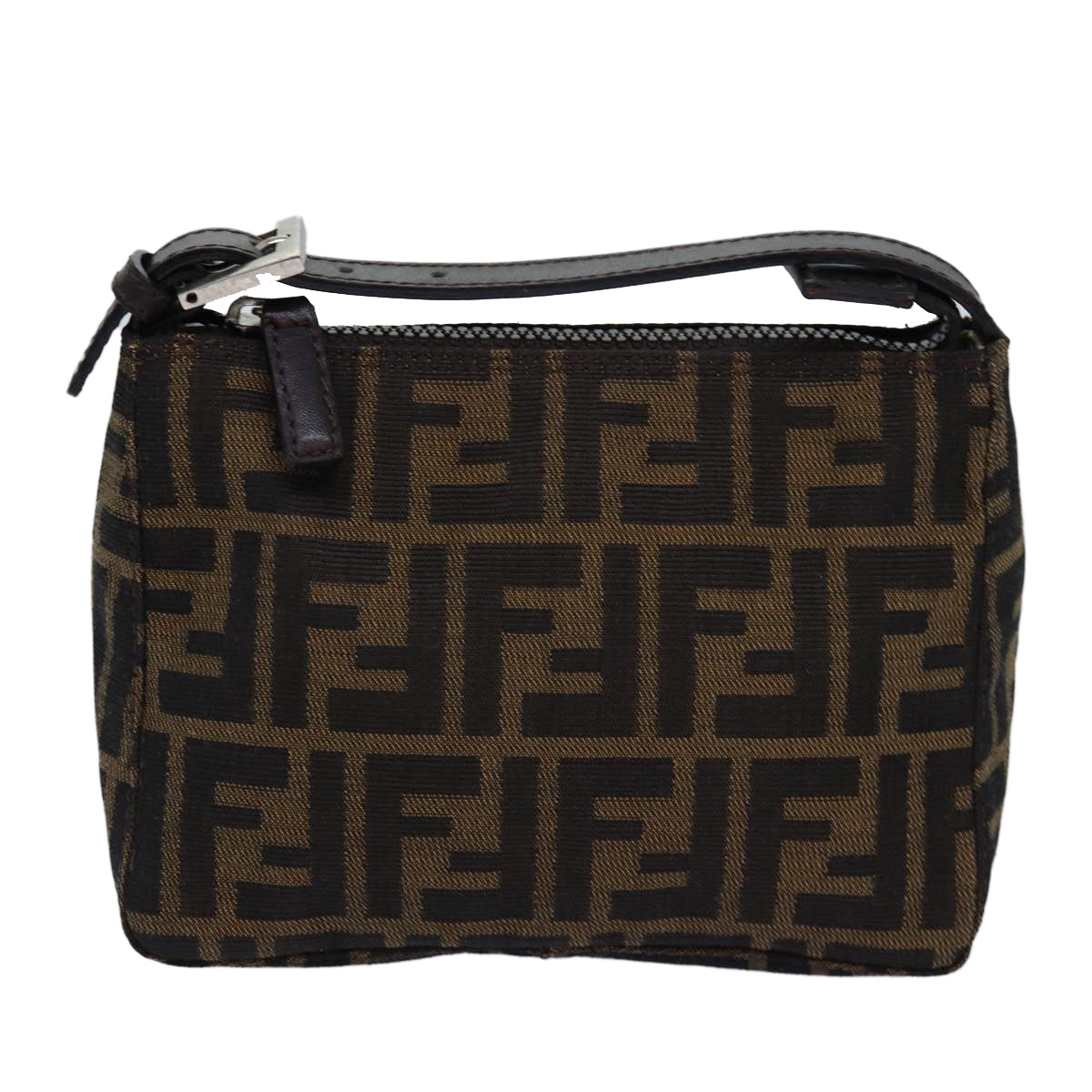 Luxury Fendi Zucca Canvas Pouch Brown Blackep4386