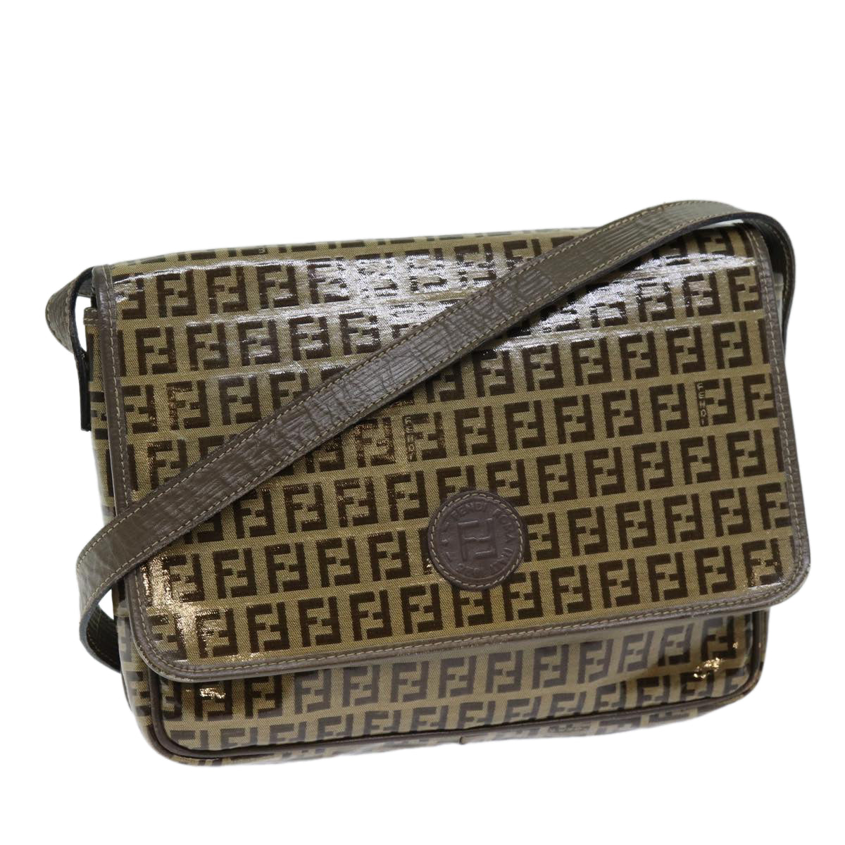 Luxury Fendi Zucchino Canvas Shoulder Bag Brownep4421
