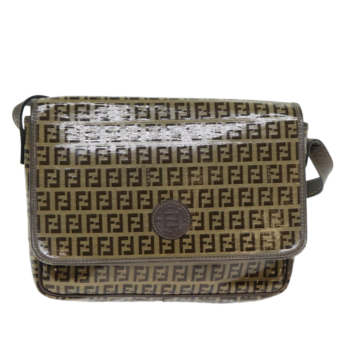 Luxury Fendi Zucchino Canvas Shoulder Bag Brownep4421