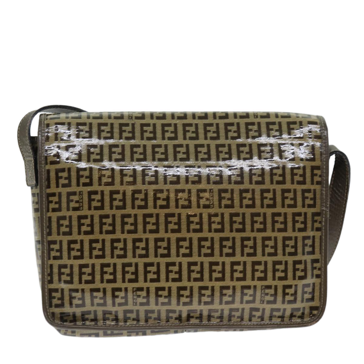 Luxury Fendi Zucchino Canvas Shoulder Bag Brownep4421