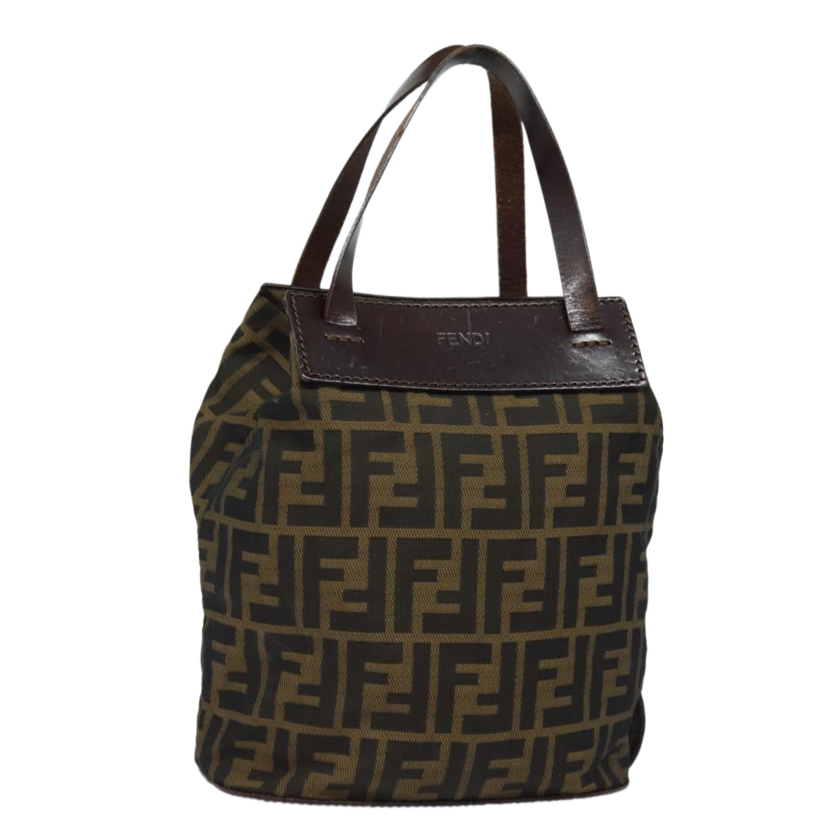 Luxury Fendi Zucca Canvas Hand Bag Brown Blackep4659