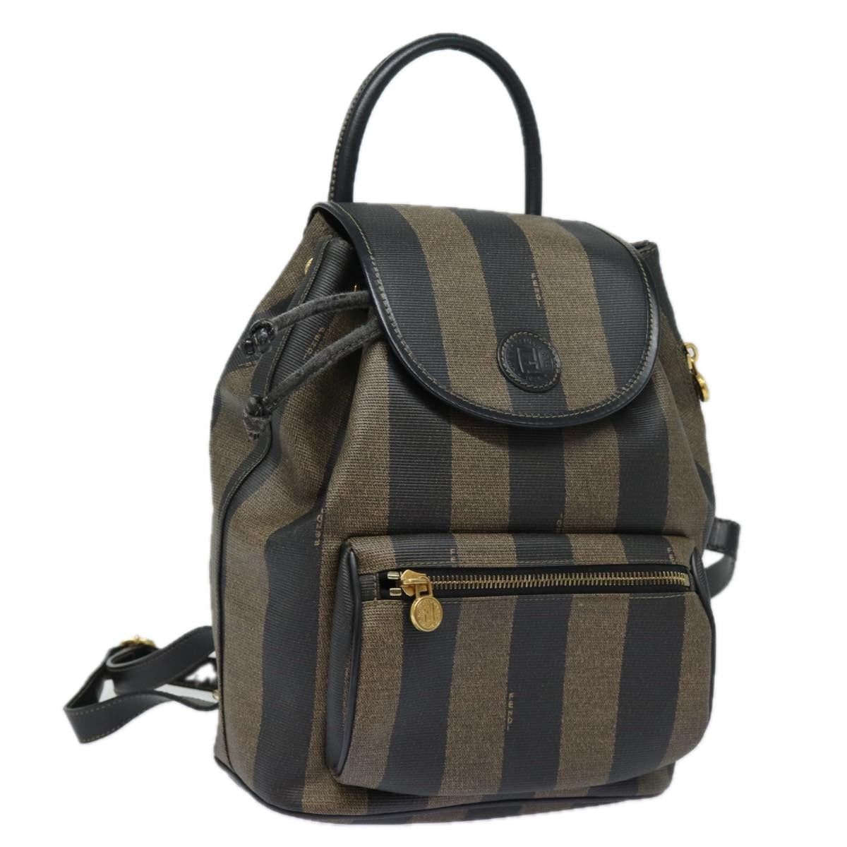 Luxury Fendi Pecan Canvas Backpack Brown Blackep4748