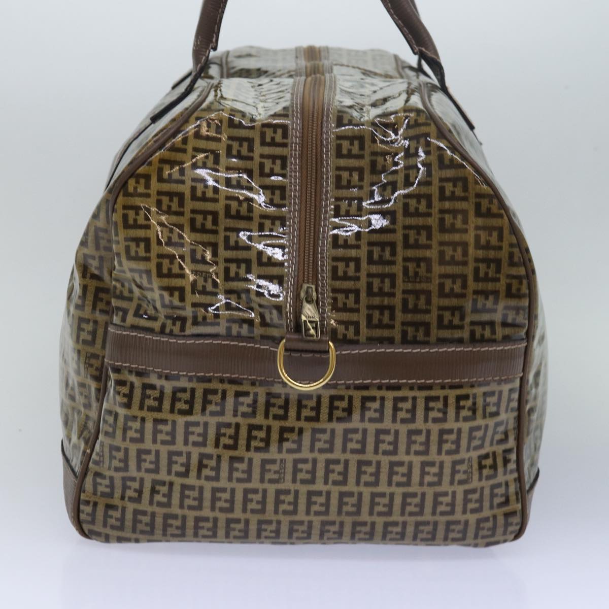 Luxury Fendi Zucca Canvas Boston Bag Enamel Brownep4754