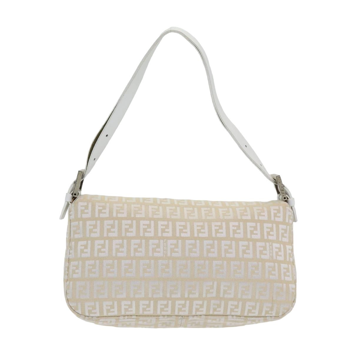 Luxury Fendi Zucchino Canvas Mamma Baguette Shoulder Bag Beigeep4792