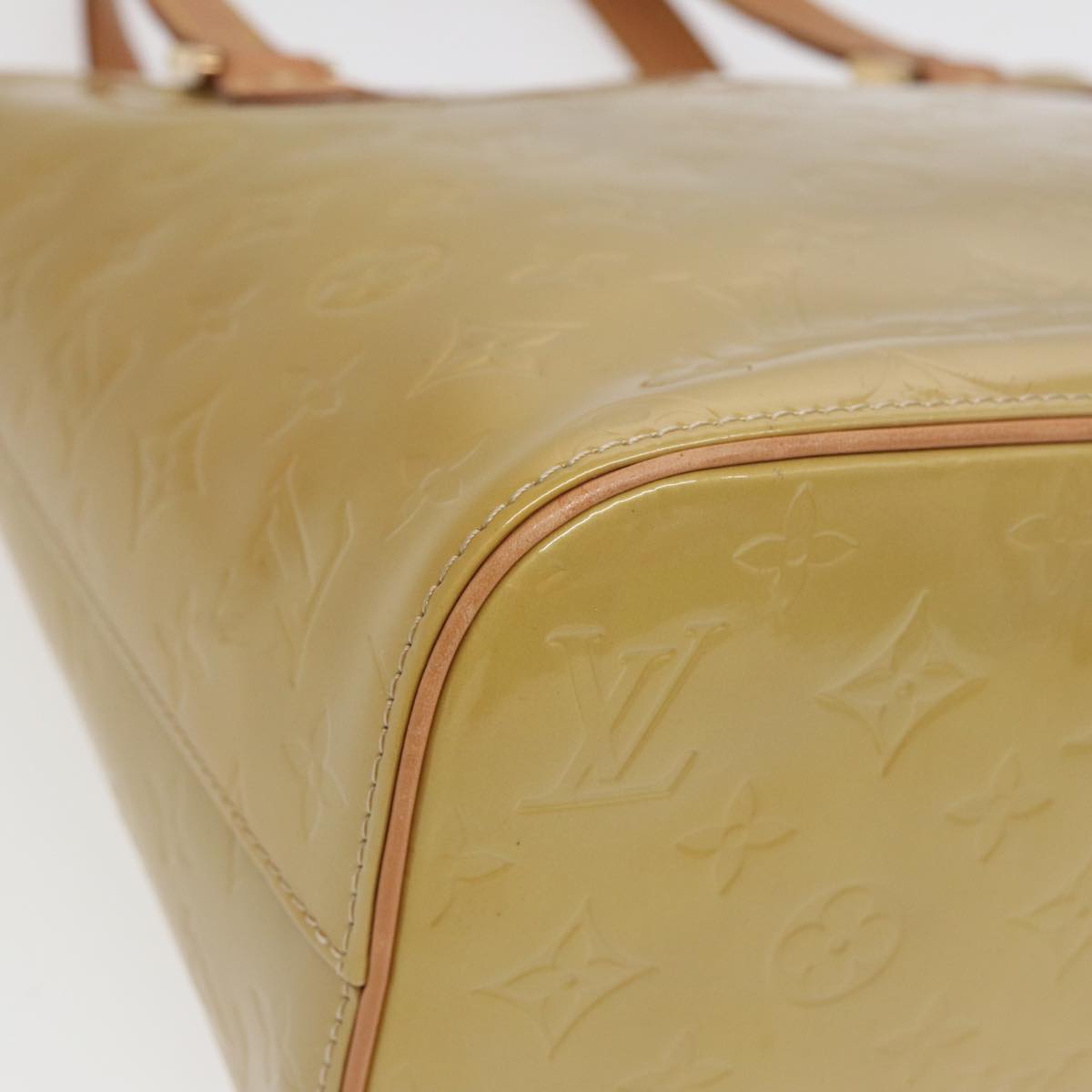 LOUIS VUITTON Monogram Vernis Houston Hand Bag Beige M91004 LV ep4812