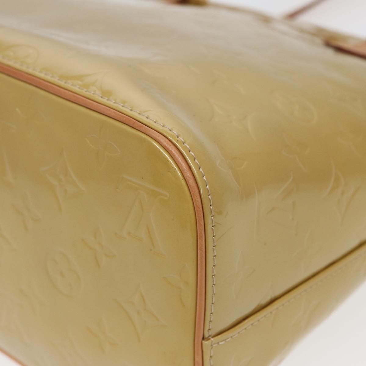 LOUIS VUITTON Monogram Vernis Houston Hand Bag Beige M91004 LV ep4812
