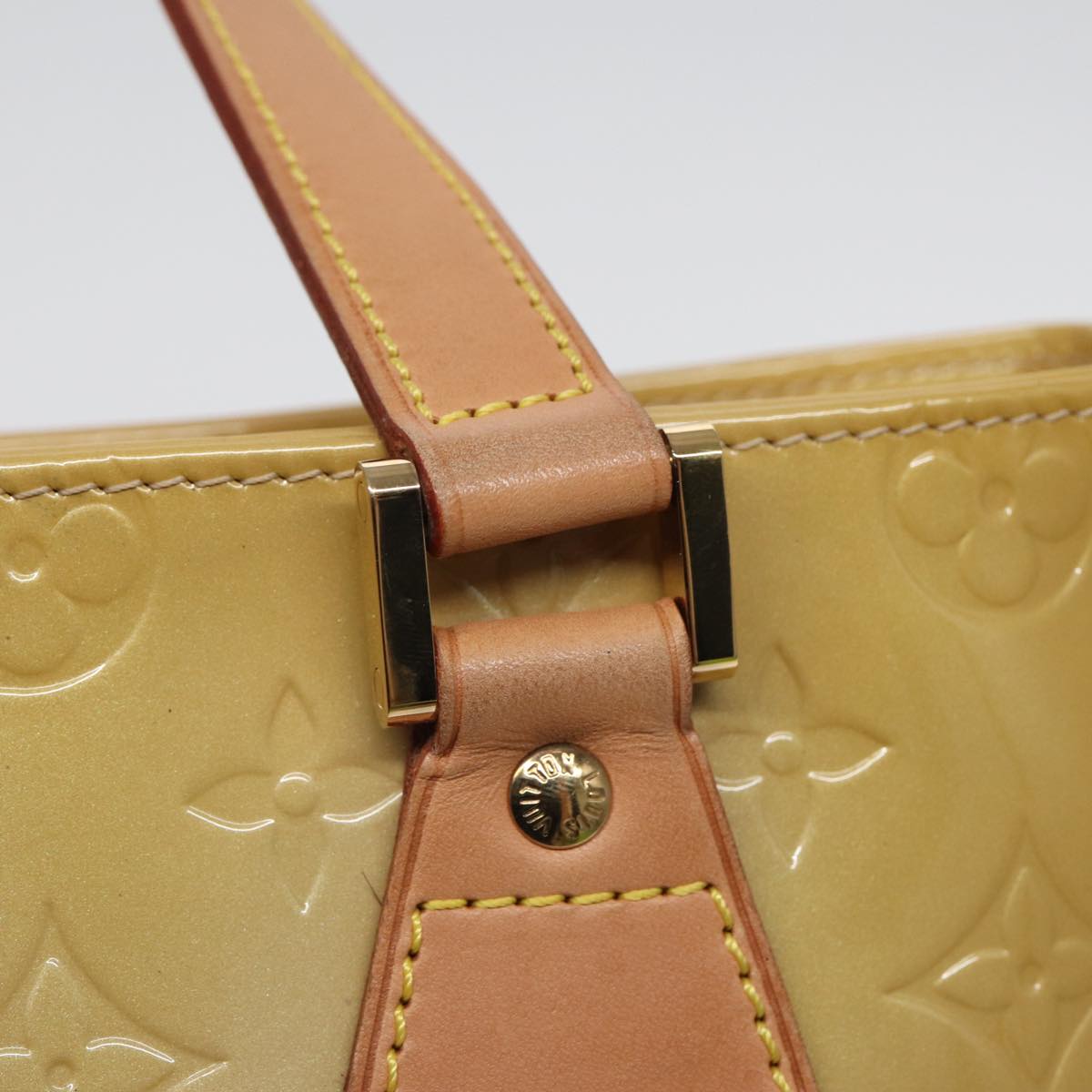 LOUIS VUITTON Monogram Vernis Houston Hand Bag Beige M91004 LV ep4812