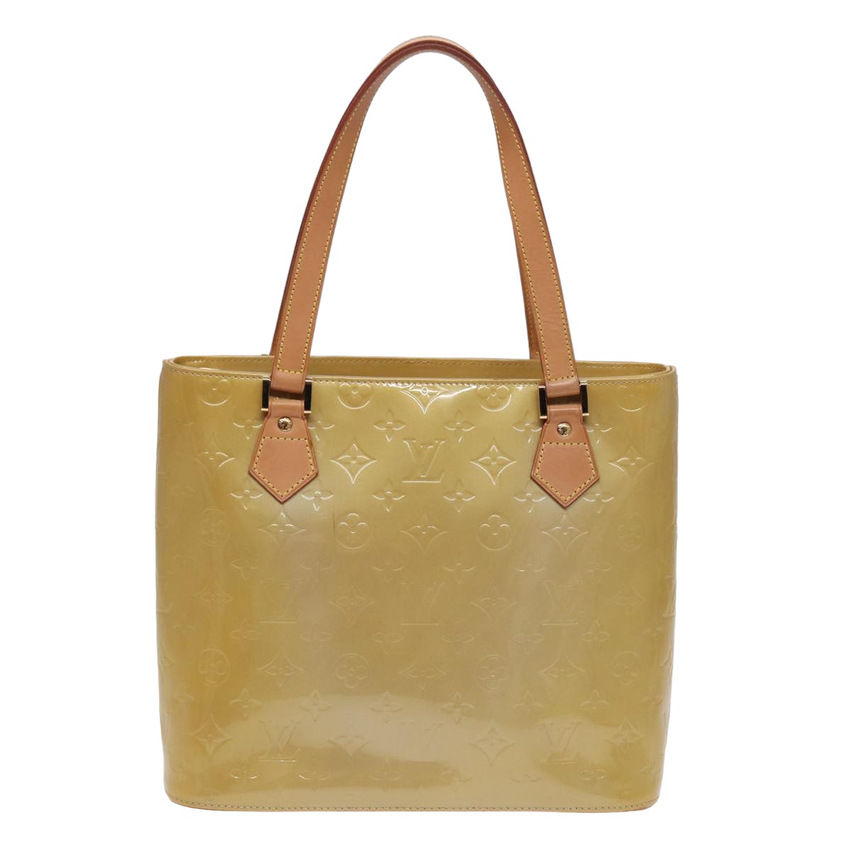 LOUIS VUITTON Monogram Vernis Houston Hand Bag Beige M91004 LV ep4812