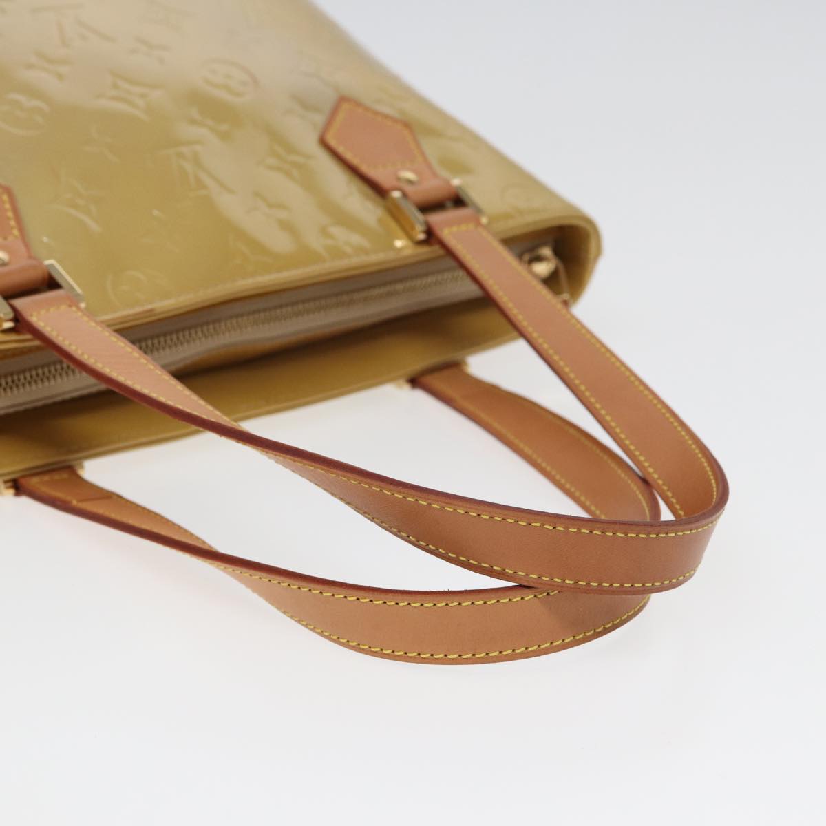 LOUIS VUITTON Monogram Vernis Houston Hand Bag Beige M91004 LV ep4812