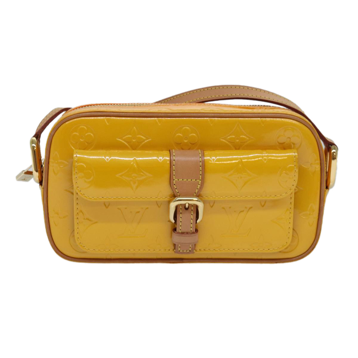 LOUIS VUITTON Monogram Vernis Christy MM Shoulder Bag Jaune M91108 ep4829