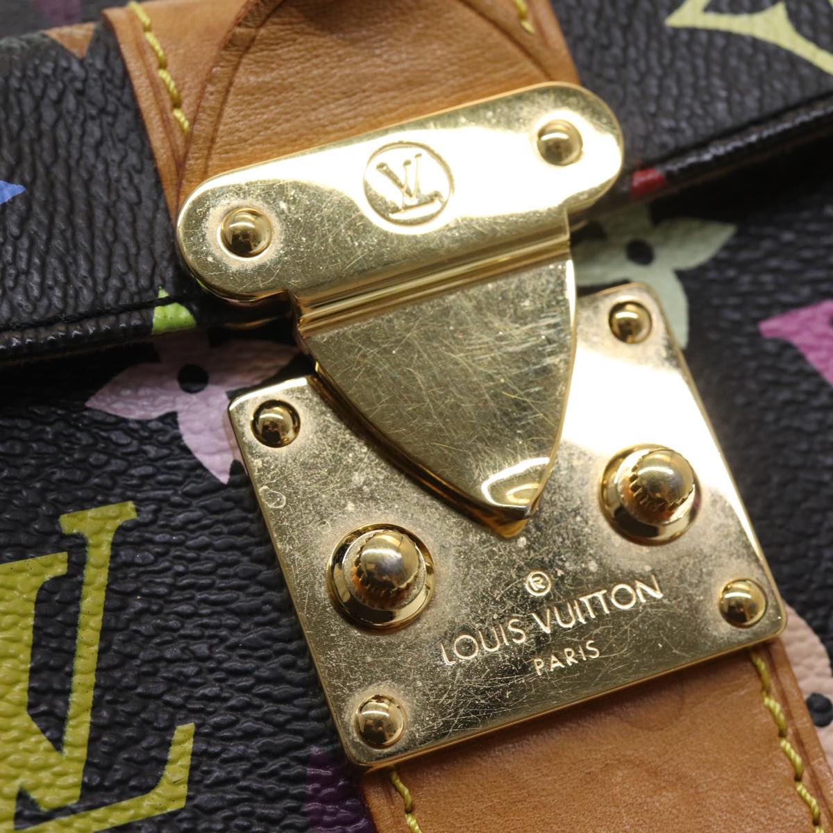 LOUIS VUITTON Monogram Multicolor Speedy 30 Hand Bag Black M92642 LV ep4868