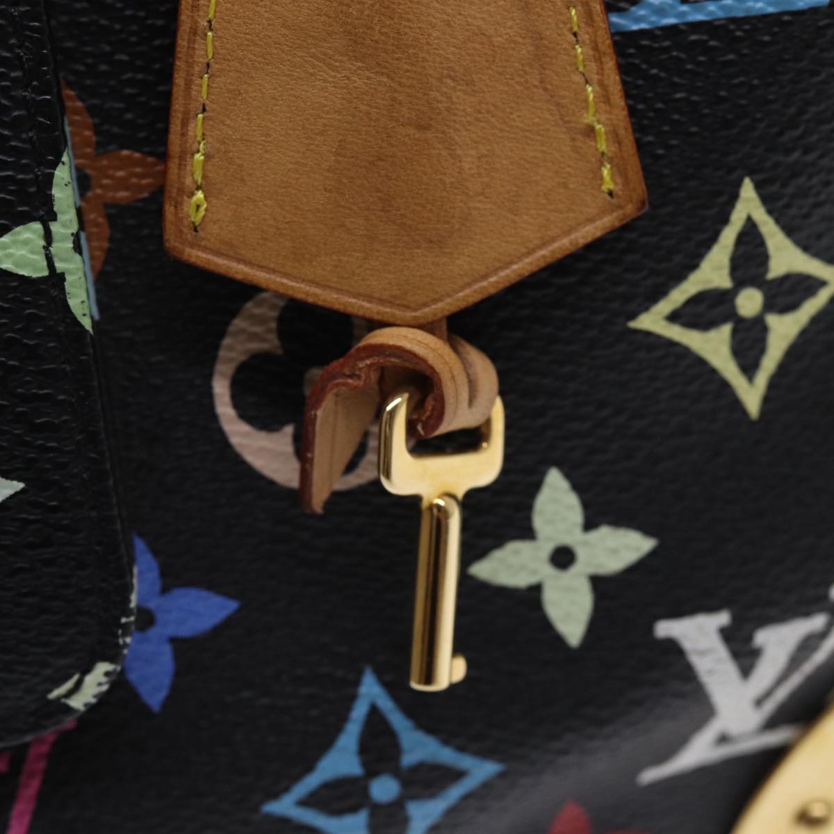 LOUIS VUITTON Monogram Multicolor Speedy 30 Hand Bag Black M92642 LV ep4868