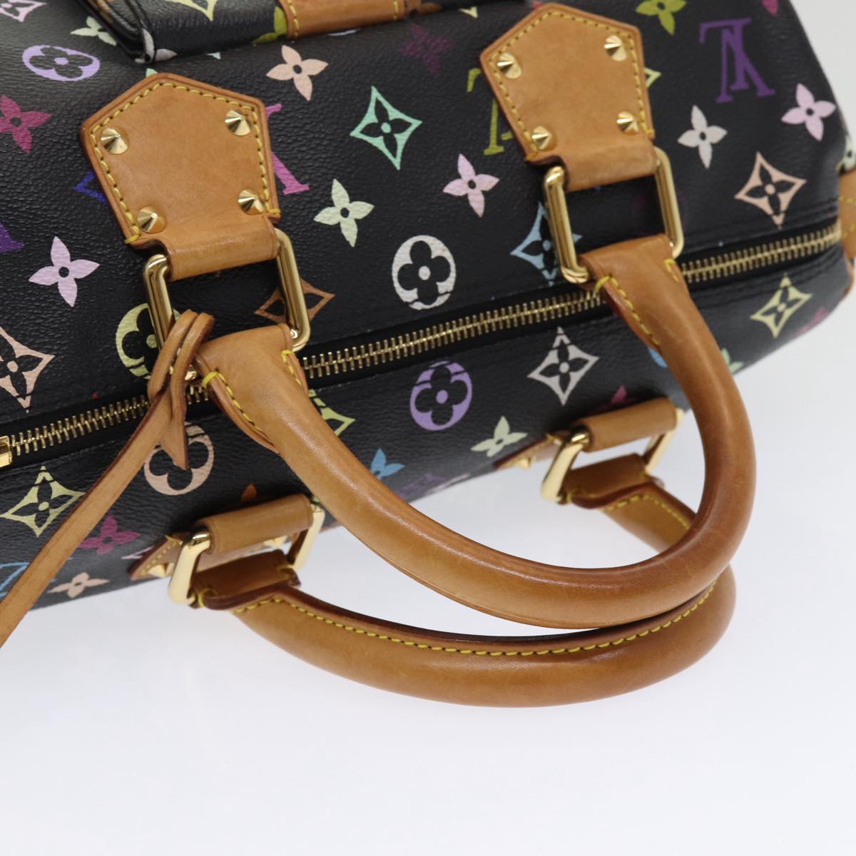 LOUIS VUITTON Monogram Multicolor Speedy 30 Hand Bag Black M92642 LV ep4868