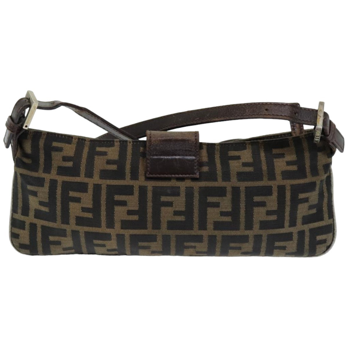 Luxury Fendi Zucca Canvas Shoulder Bag Brown Blackep4933