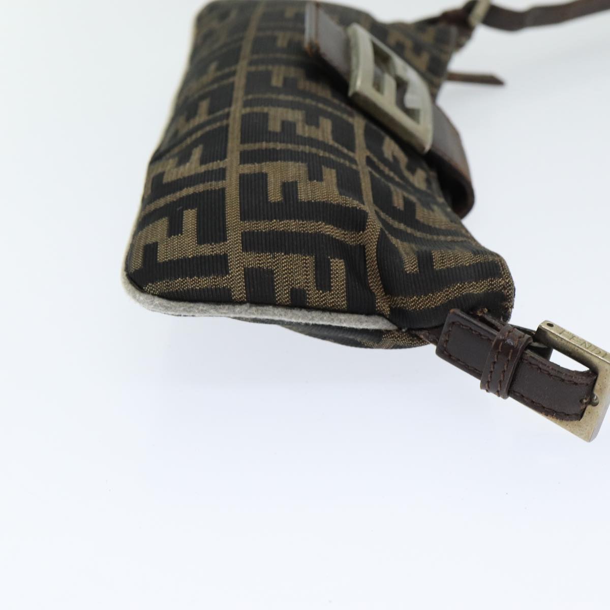 Luxury Fendi Zucca Canvas Shoulder Bag Brown Blackep4933