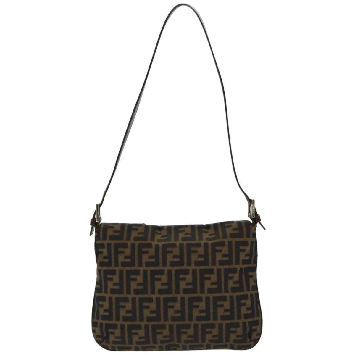 Luxury Fendi Zucca Canvas Mamma Baguette Shoulder Bag Brown Blackep4942