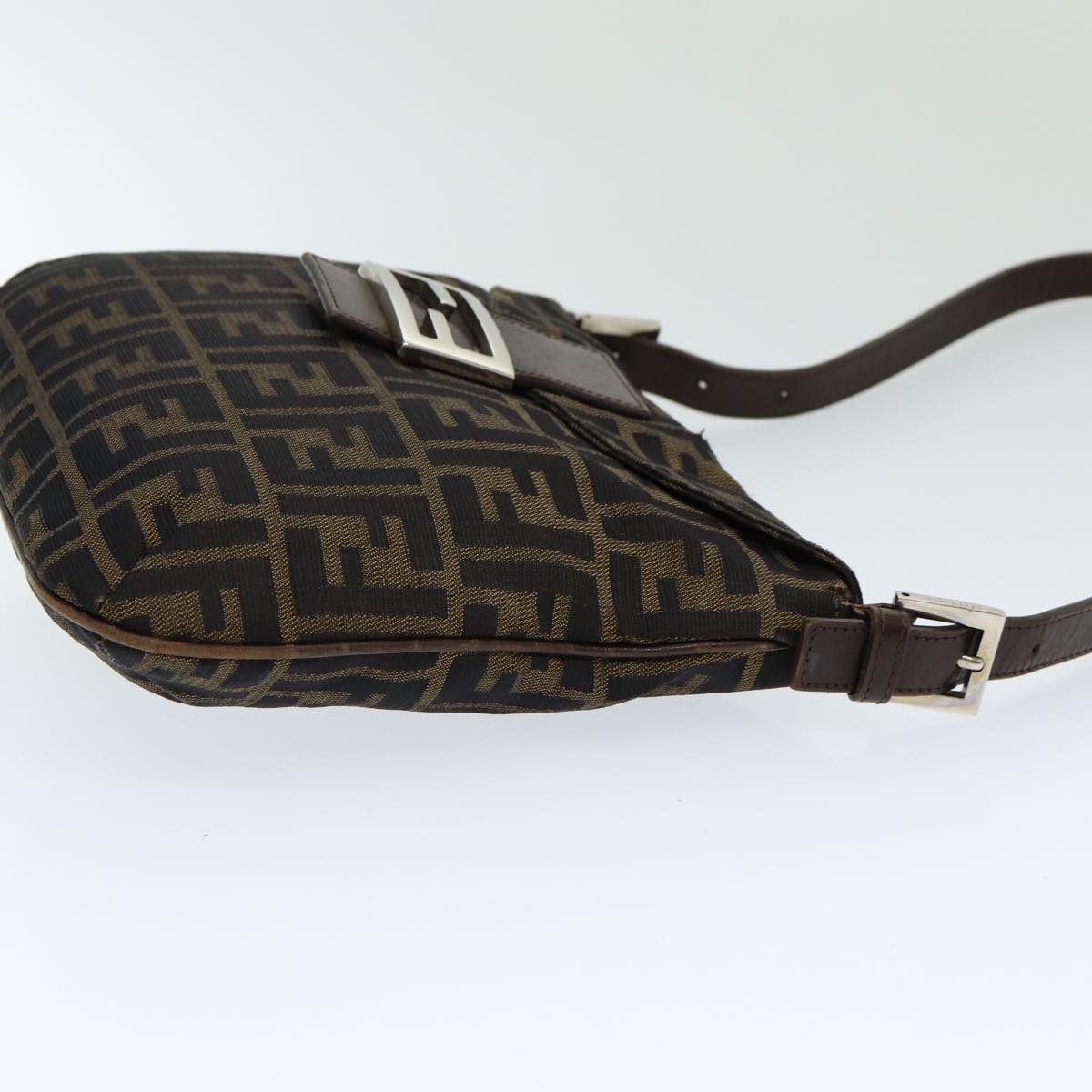 Luxury Fendi Zucca Canvas Mamma Baguette Shoulder Bag Brown Blackep4942