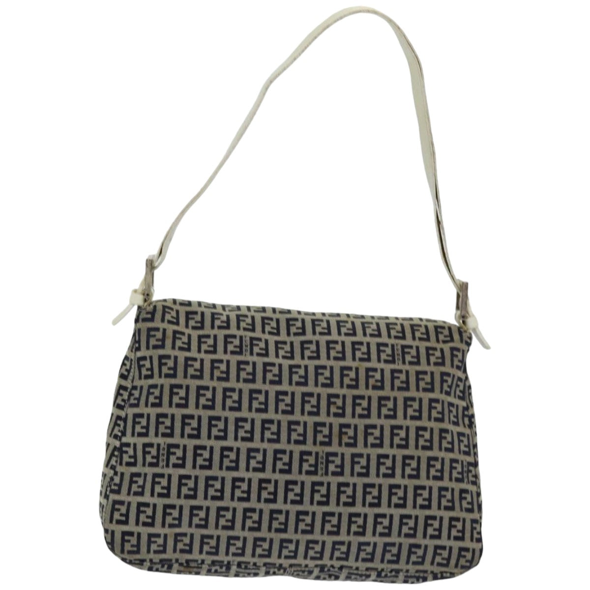 Luxury Fendi Zucchino Canvas Mamma Baguette Shoulder Bag Navyep4964