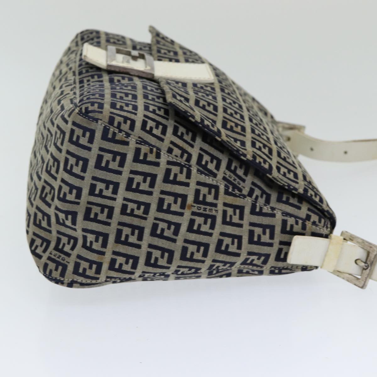 Luxury Fendi Zucchino Canvas Mamma Baguette Shoulder Bag Navyep4964