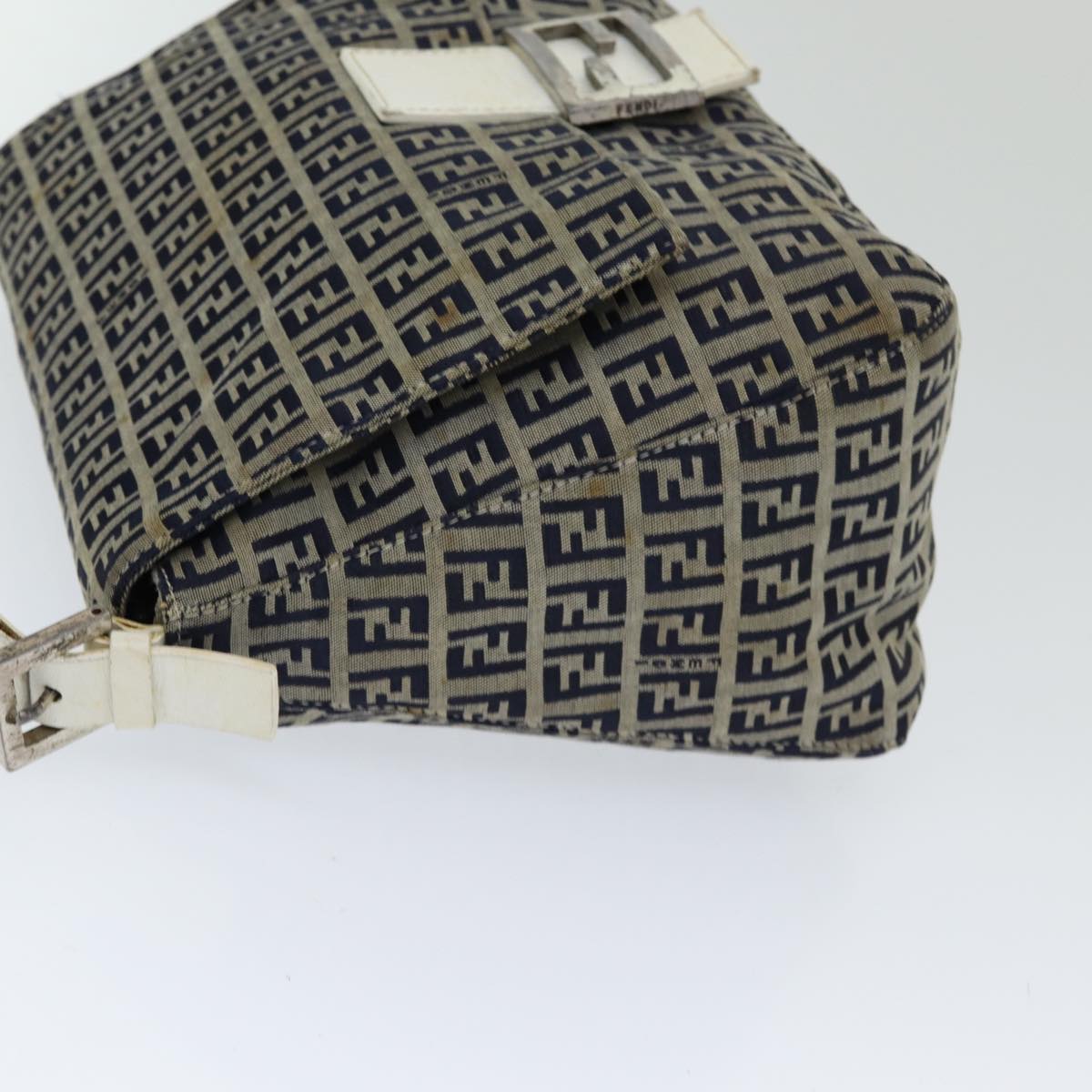 Luxury Fendi Zucchino Canvas Mamma Baguette Shoulder Bag Navyep4964