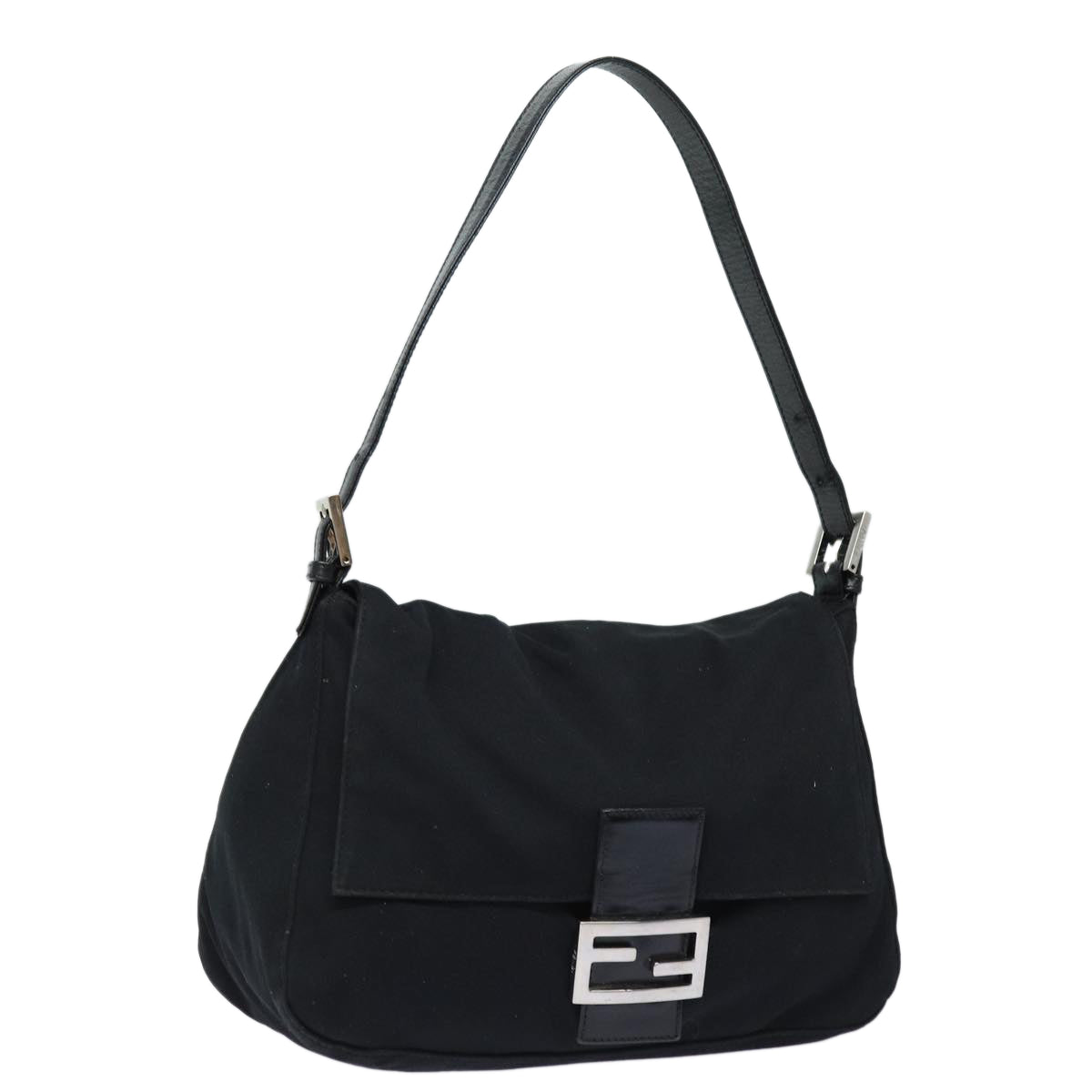 Luxury Fendi Mamma Baguette Shoulder Bag Nylon Blackep4967