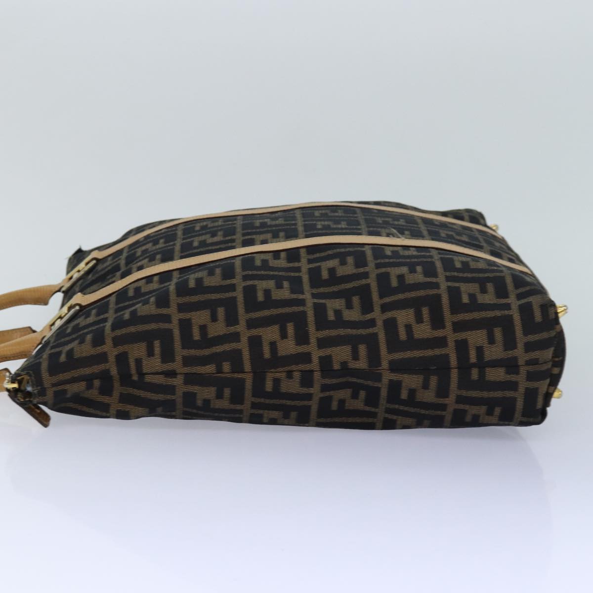 Luxury Fendi Zucca Canvas Hand Bag Brown Black goldep5077