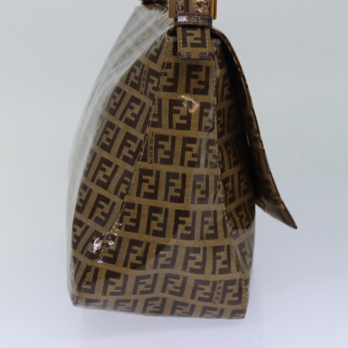 Luxury Fendi Zucchino Canvas Mamma Baguette Shoulder Bag Beige Goldep5119