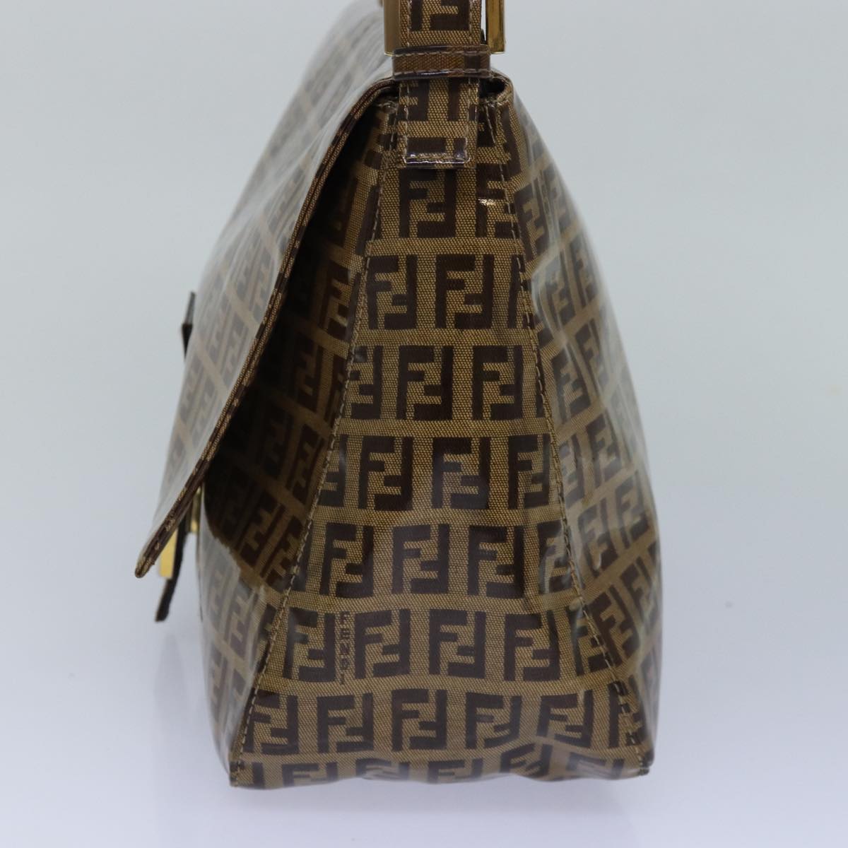Luxury Fendi Zucchino Canvas Mamma Baguette Shoulder Bag Beige Goldep5119