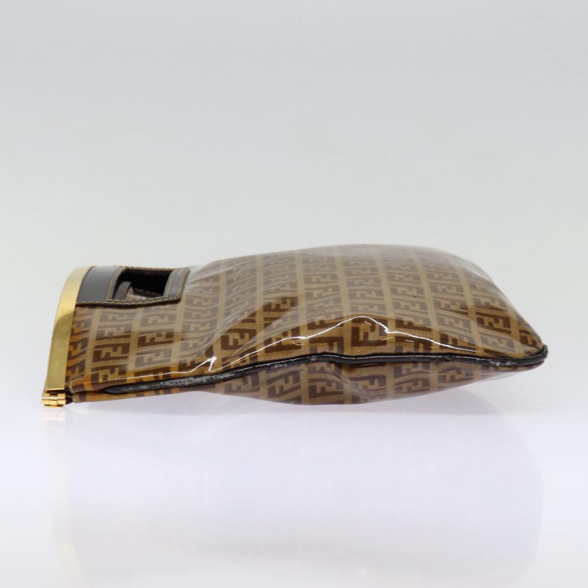 Luxury Fendi Zucchino Canvas Hand Bag Brown Goldep5232