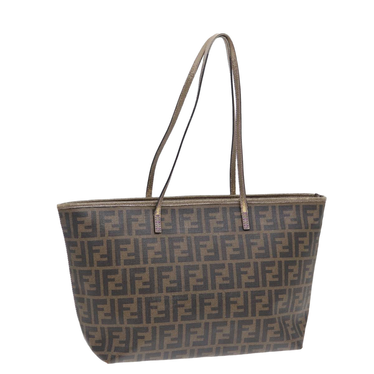 Luxury Fendi Zucca Canvas Tote Bag Brown Black goldep5268
